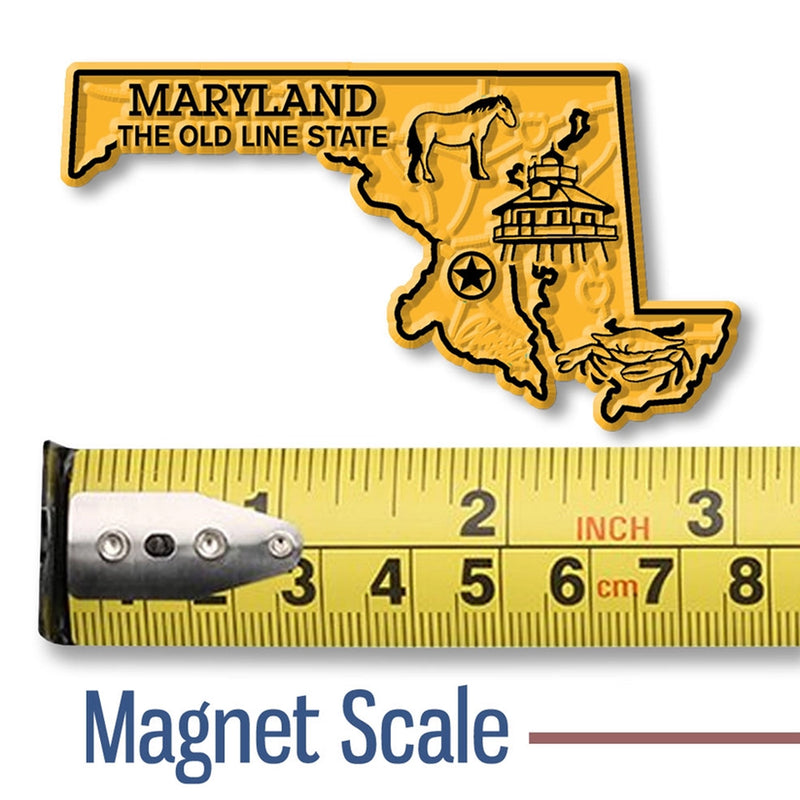 Maryland State Shaped Collectible Magnet Size