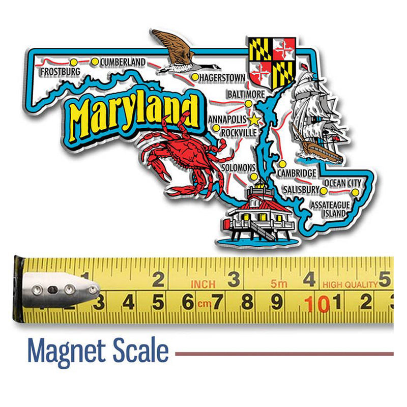 Maryland State Shaped Jumbo Magnet (size)