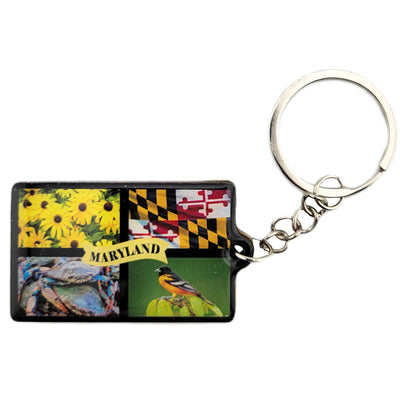Maryland Symbols Windowpane Key Ring (back)