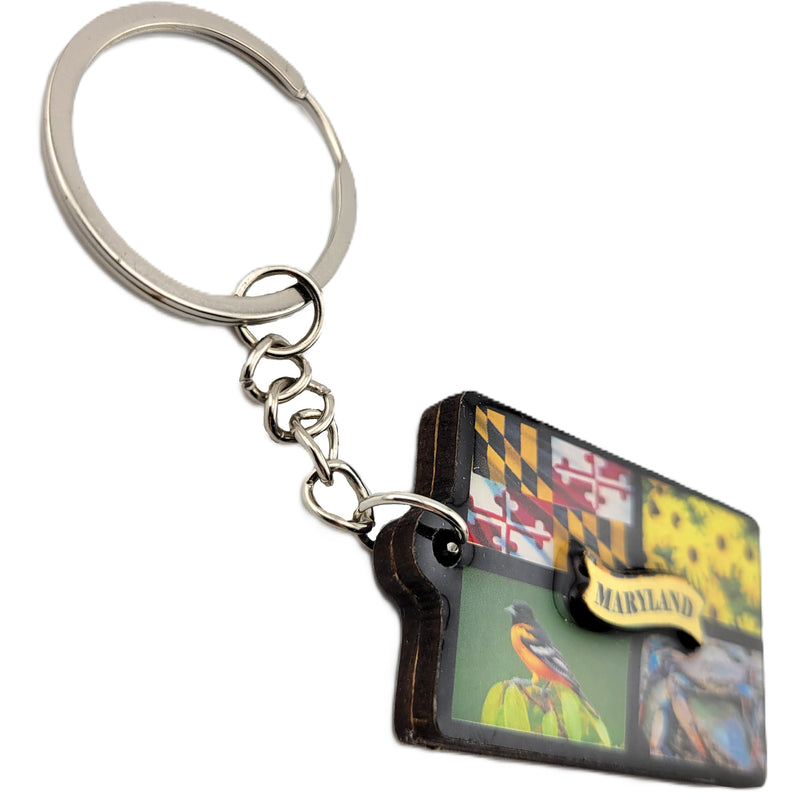 Maryland Symbols Windowpane Key Ring (side)