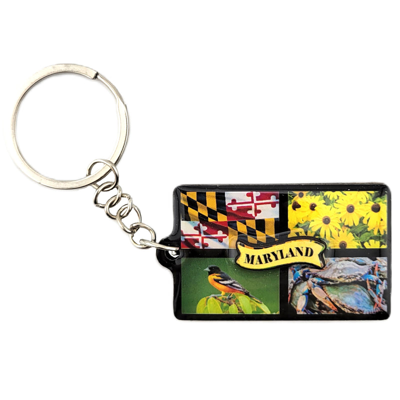 Maryland Symbols Windowpane Key Ring