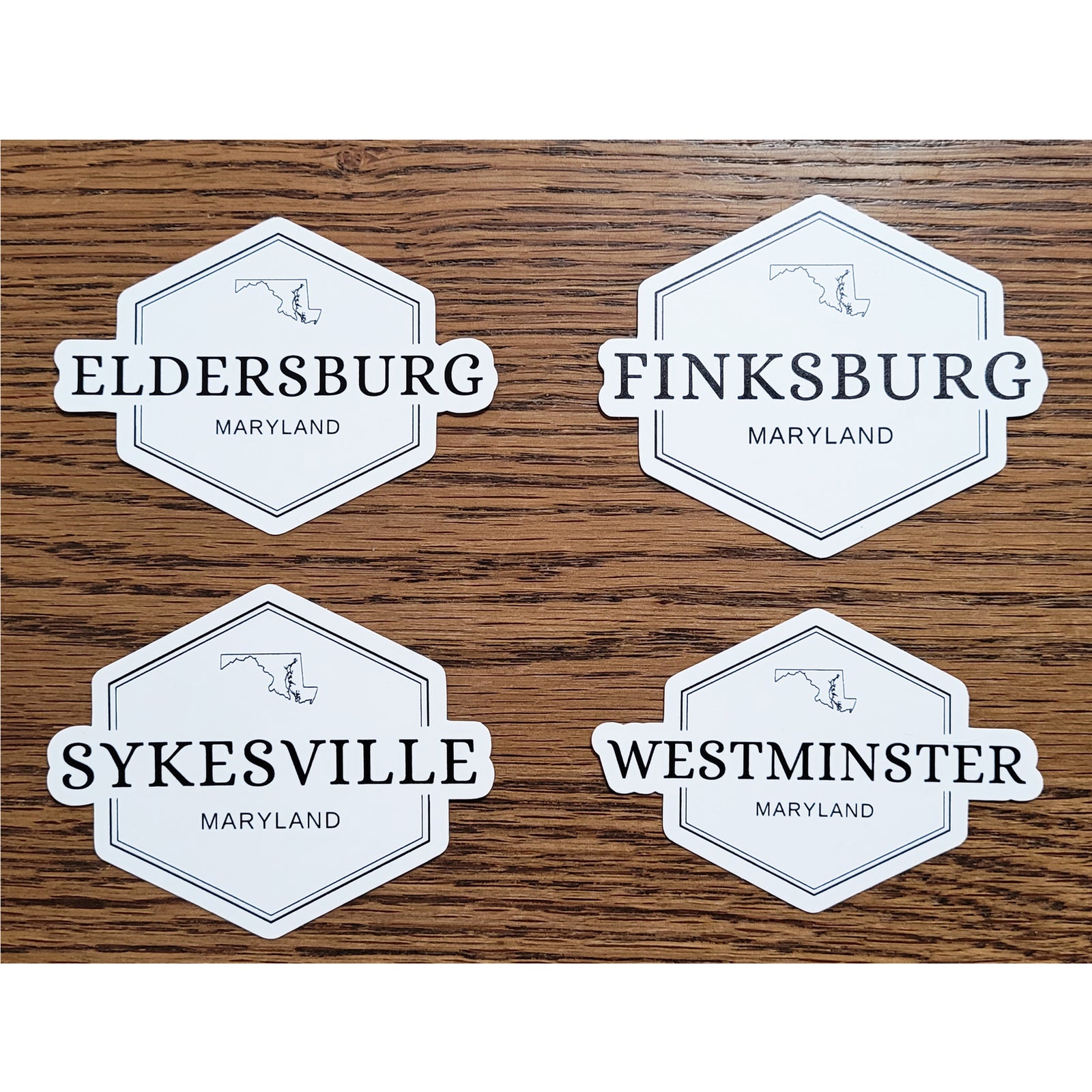 Maryland Town Names Die Cut Vinyl Sticker - Assorted