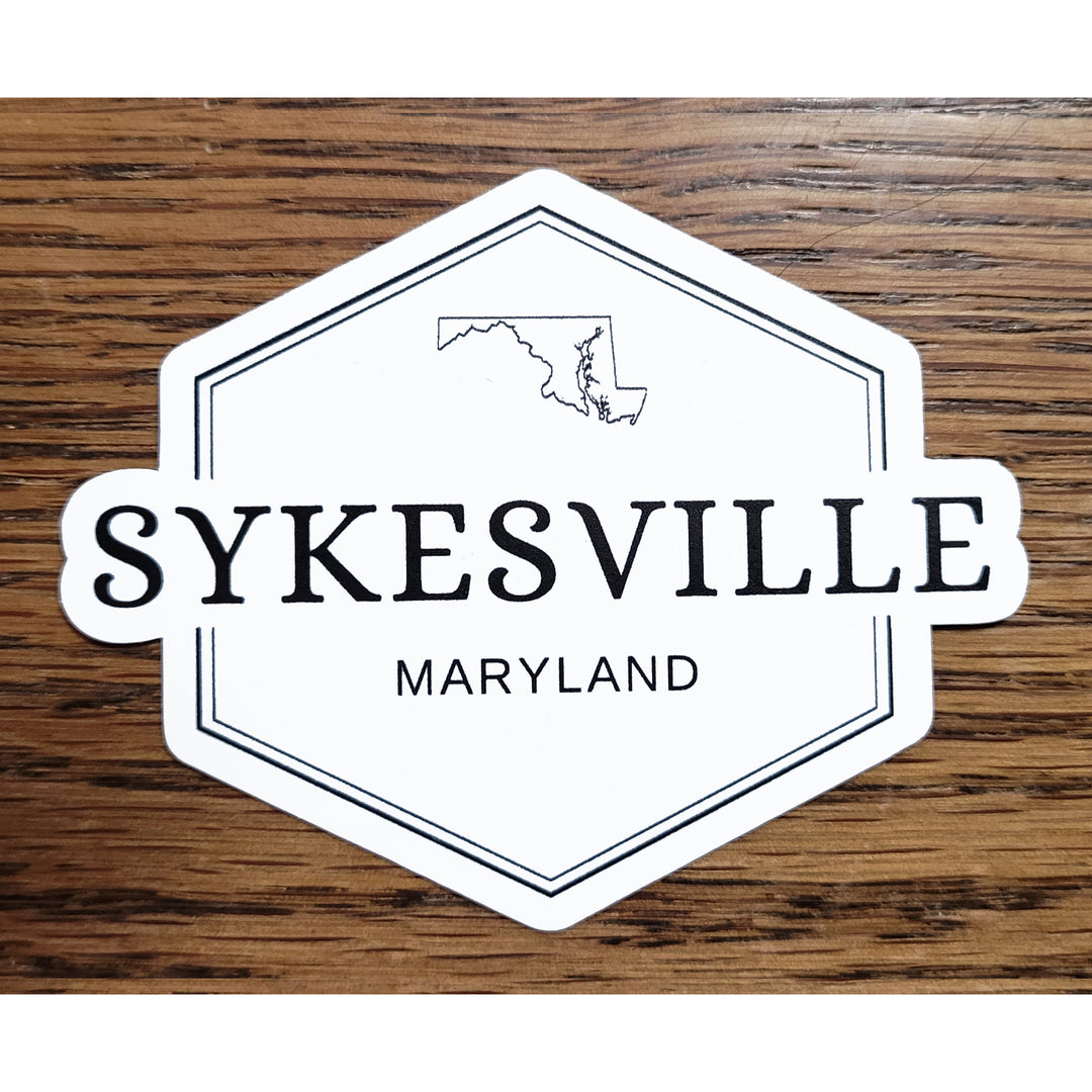 Maryland Town Names Die Cut Vinyl Sticker - Sykesville