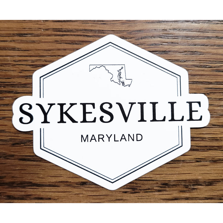 Maryland Town Names Die Cut Vinyl Sticker - Sykesville