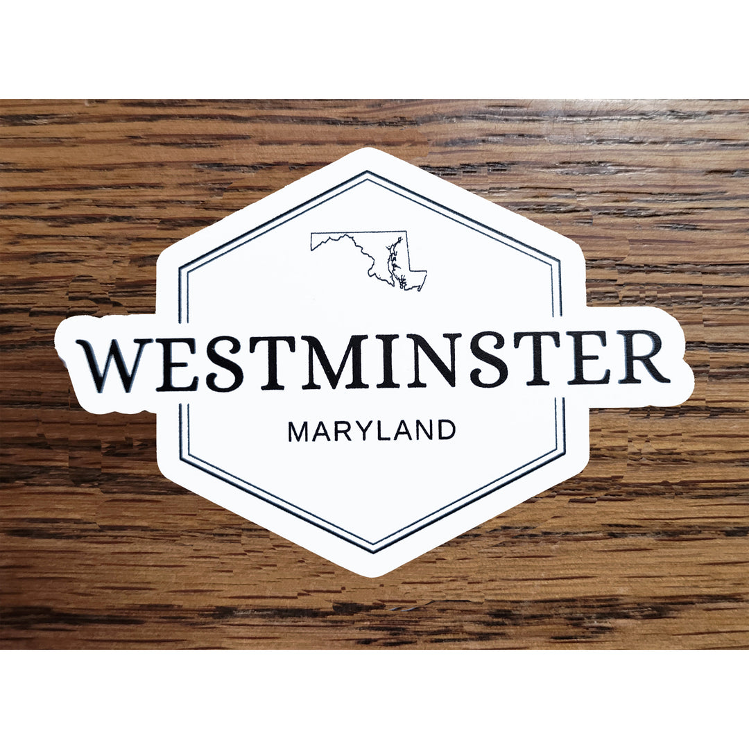 Maryland Town Names Die Cut Vinyl Sticker - Westminster
