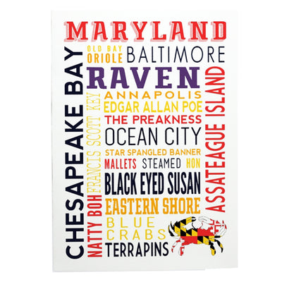 Maryland Words Collage Greeting Card