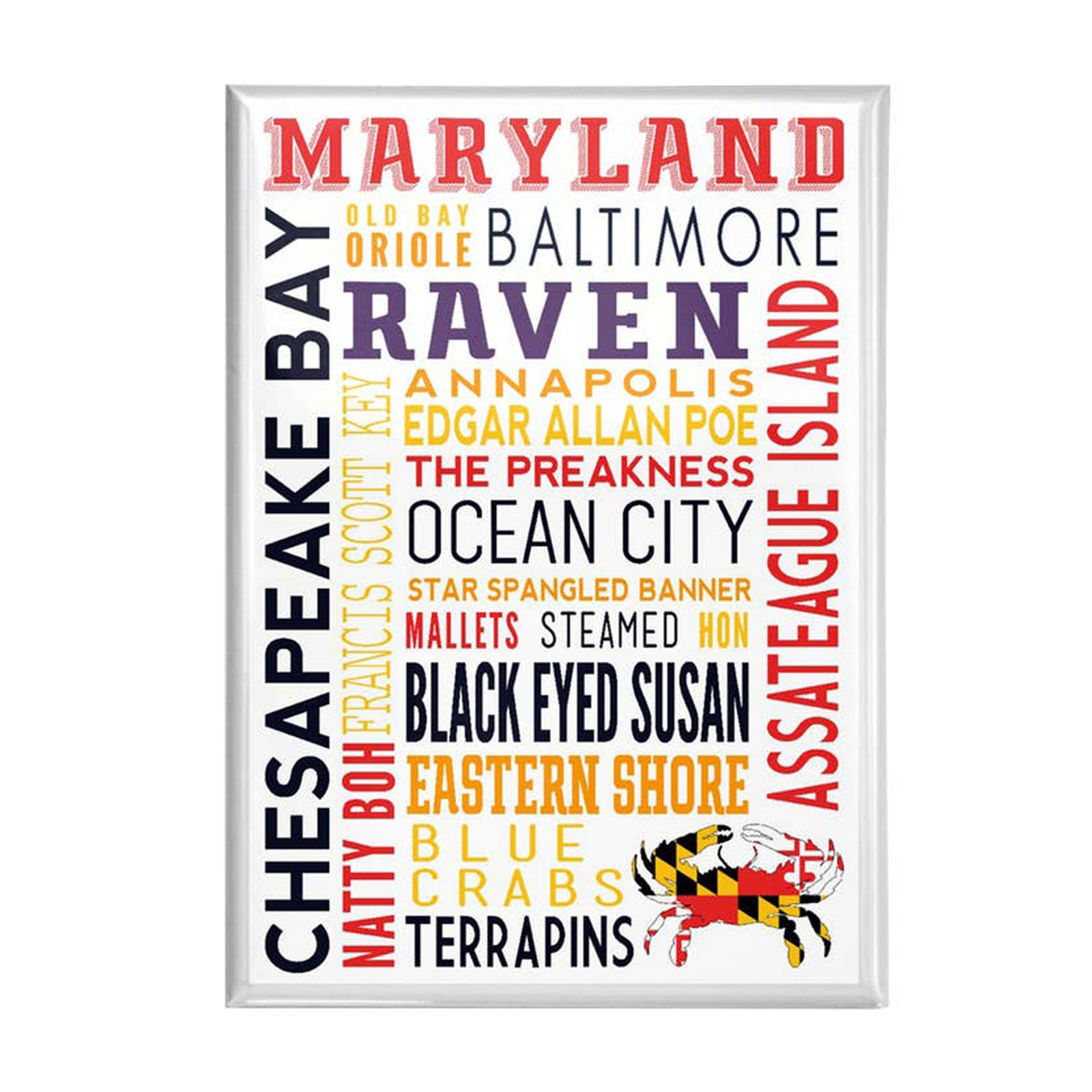 Maryland Words Collage Refrigerator Magnet