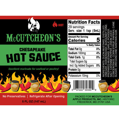 McCutcheon's Chesapeake Seafood Hot Sauce 5oz. (label)