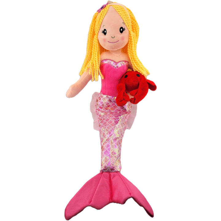 Mermaid Doll with Red Crab Friend Plush Toy