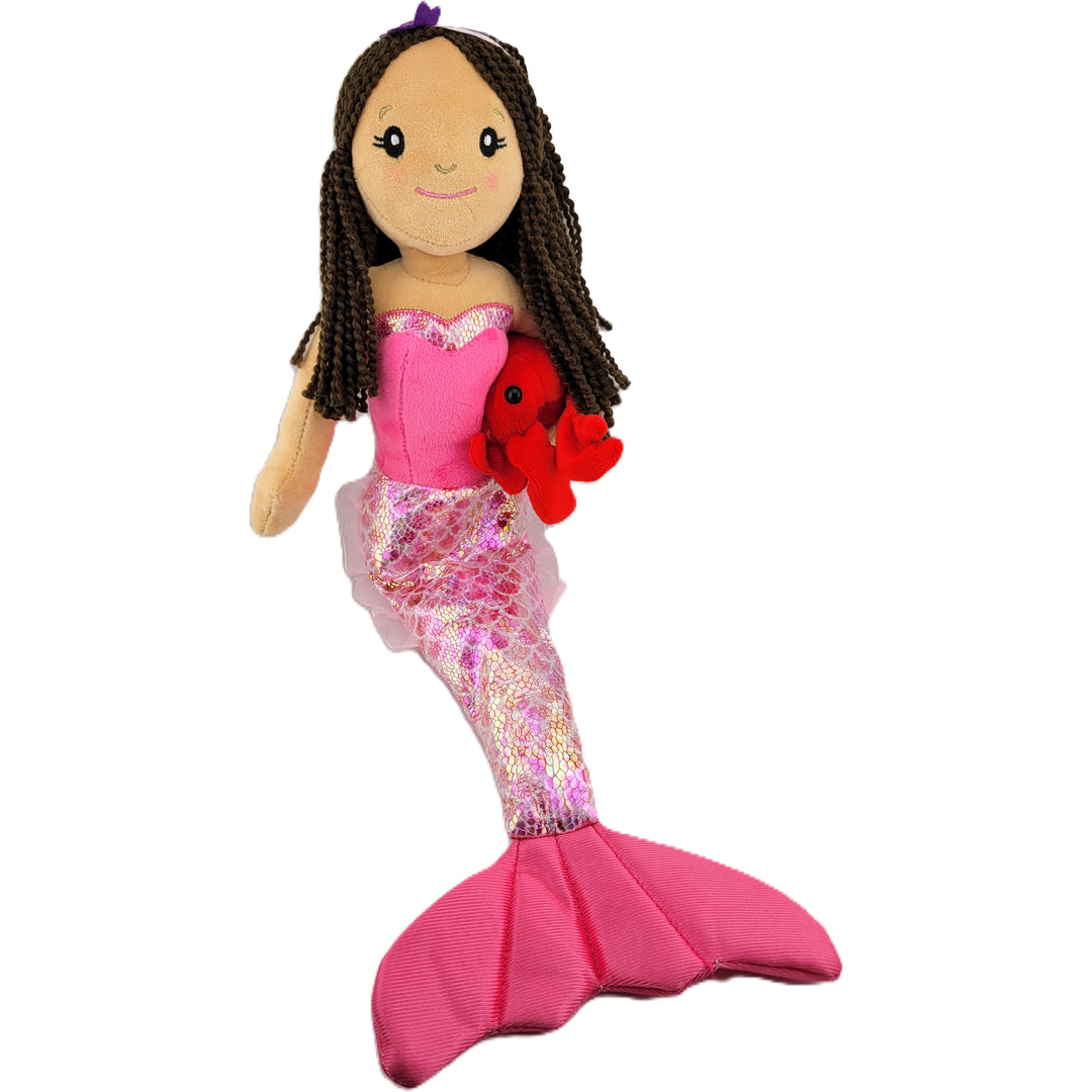 Mermaid Doll with Red Crab Friend Plush Toy