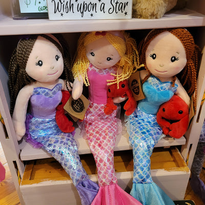 Mermaid Doll with Red Crab Friend Plush Toy - Assorted Colors