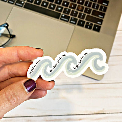 Mightier than the waves of the sea is His love for you. Psalm 93:4. Vinyl Sticker Scene