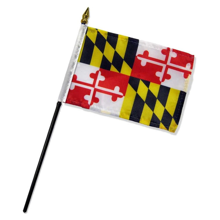 Maryland State Flag Mini - Black Plastic Staff