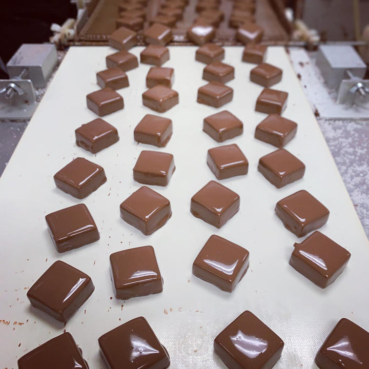 Mouth Party OMG! Caramels on the production line.