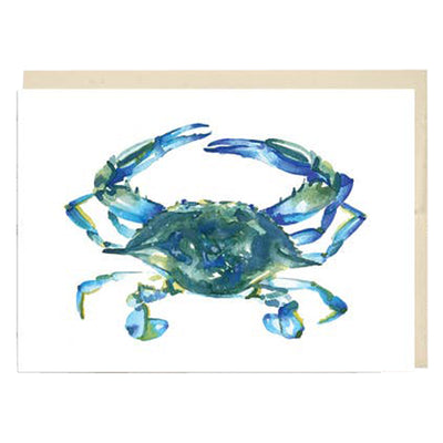Natural Blue Crab Watercolor Greeting Card