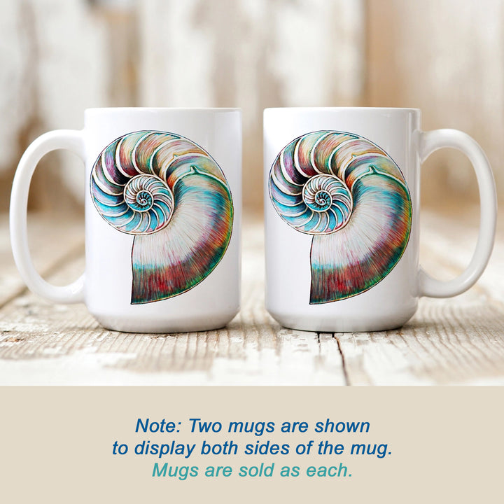 Nautilus Shell Watercolor Art Mug