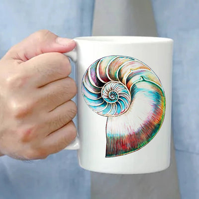 Nautilus Shell Watercolor Art Mug