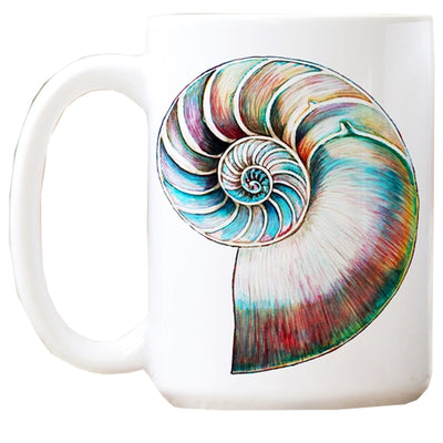 Nautilus Shell Watercolor Art Mug