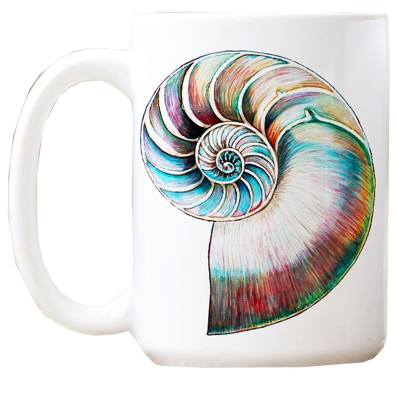 Nautilus Shell Watercolor Art Mug