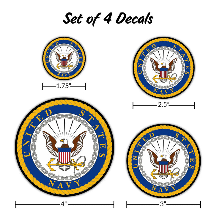 United States Navy Set of 4 Vinyl Stickers