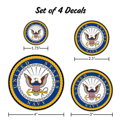United States Navy Set of 4 Vinyl Stickers