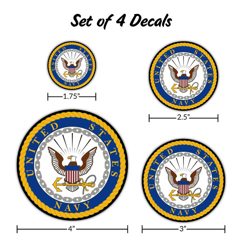 United States Navy Set of 4 Vinyl Stickers