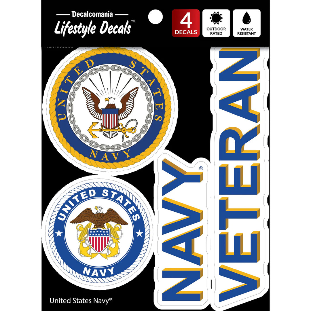 United States Navy Veteran Set of 4 Vinyl Stickers