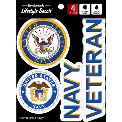 United States Navy Veteran Set of 4 Vinyl Stickers