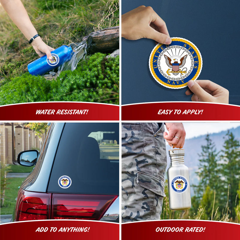 United States Navy Veteran Set of 4 Vinyl Stickers