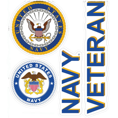 United States Navy Veteran Set of 4 Vinyl Stickers
