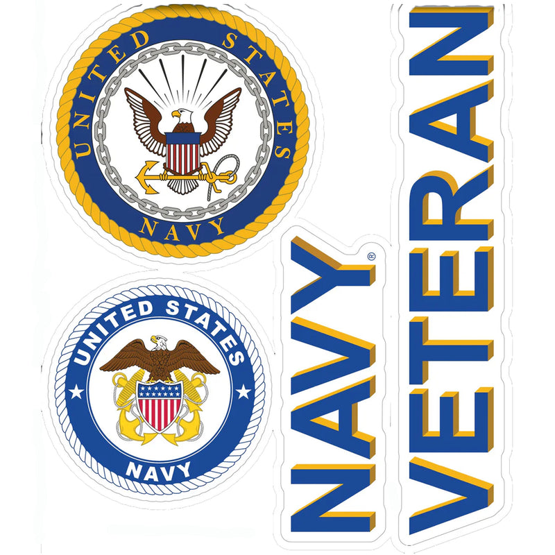 United States Navy Veteran Set of 4 Vinyl Stickers