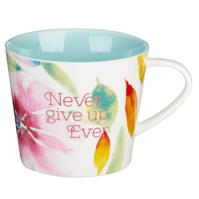 Never Give Up Pink Daisies Coffee Mug