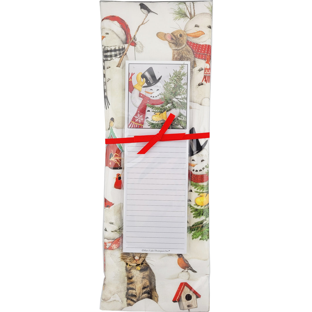 Towel and Notepad Set - Snowman &amp; Friends