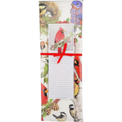 Towel and Notepad Set - Winter Birds