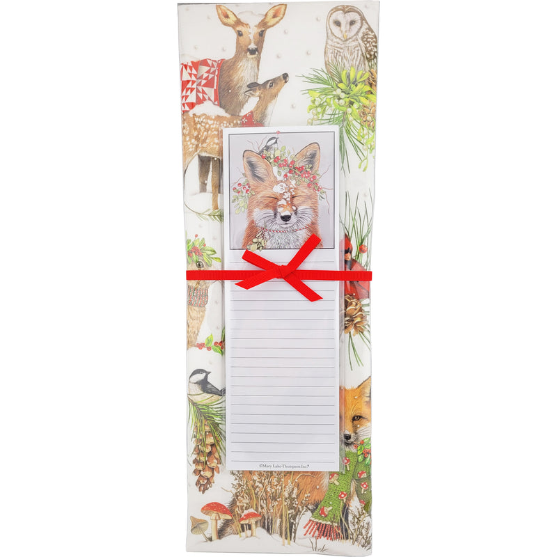 Towel and Notepad Set - Winter Woodland Animals