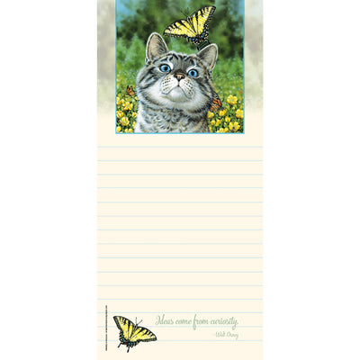 Magnetic Notepad - Buttercups Cat Butterfly