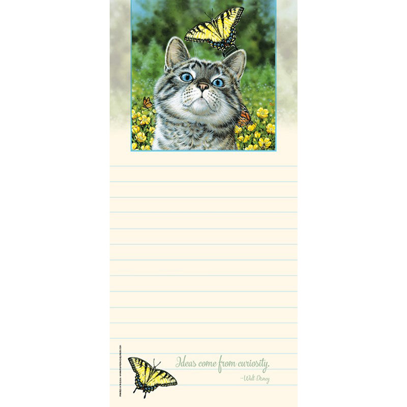 Magnetic Notepad - Buttercups Cat Butterfly