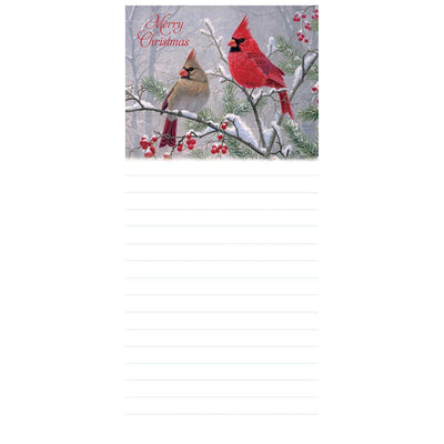 Magnetic Notepad - Cardinal Pair Christmas