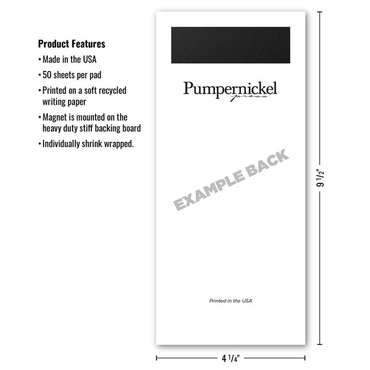 Magnetic Notepad Back and Details