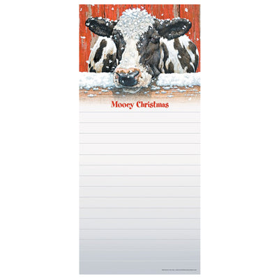 Magnetic Notepad - Mooey Christmas Cow