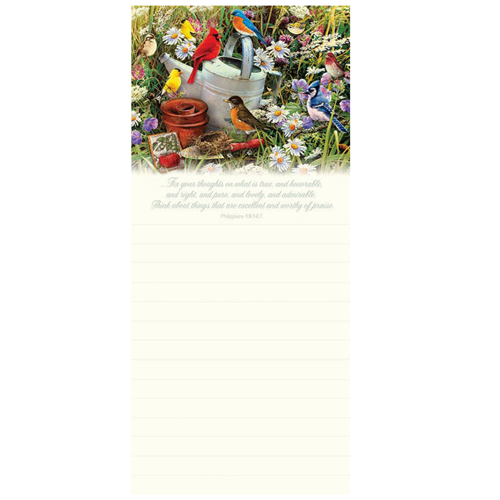 Magnetic Notepad - Songbird Garden Philippians 4:8