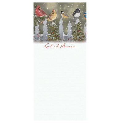 Magnetic Notepad - Winter Birds Let It Snow