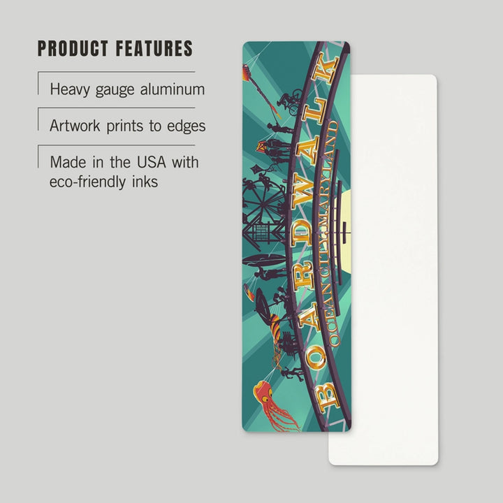 Ocean City Maryland Boardwalk Arch Metal Bookmark product features.