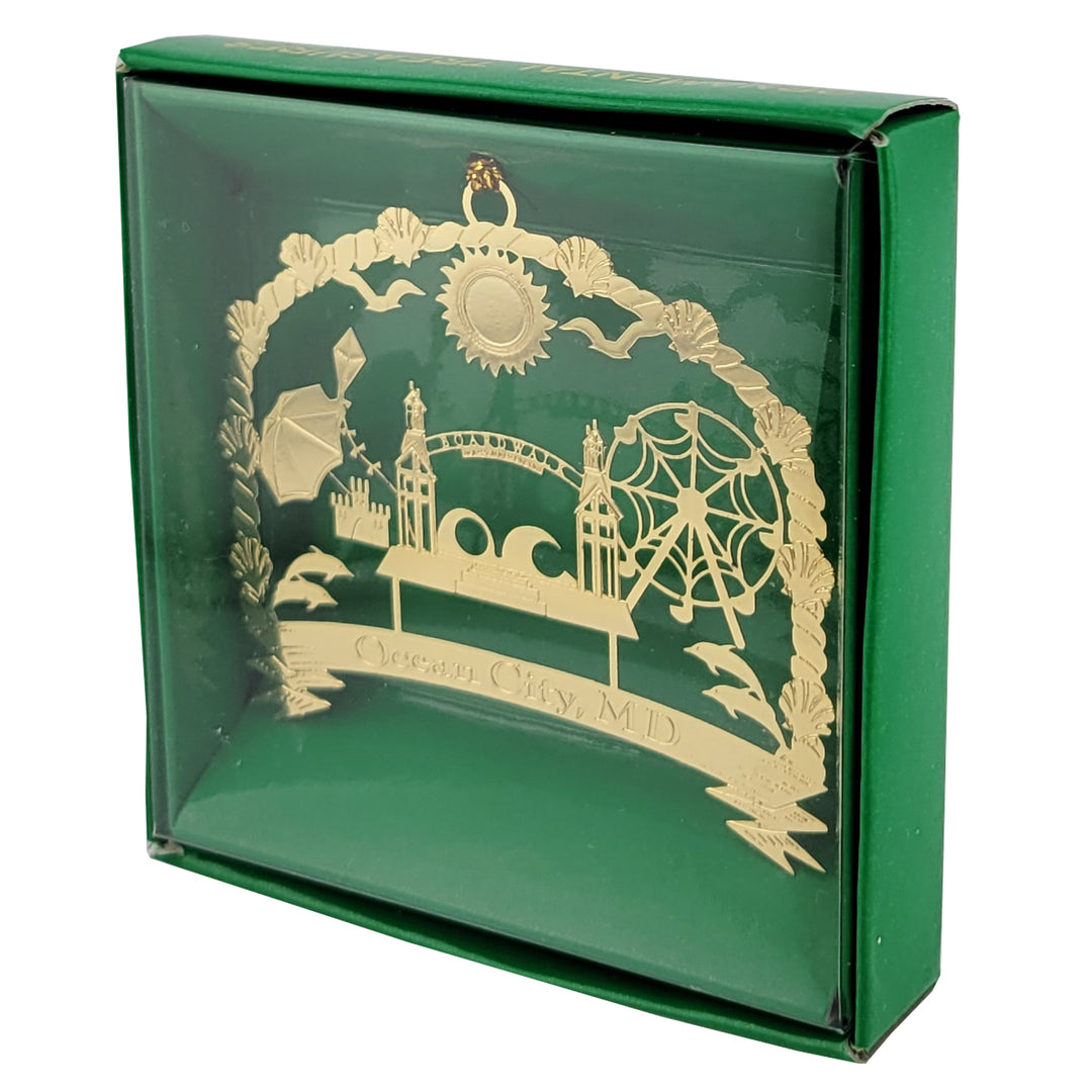 Ocean City Icons Brass Ornament – The Maryland Store