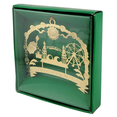 Ocean City Maryland Icons Brass Ornament (boxed)