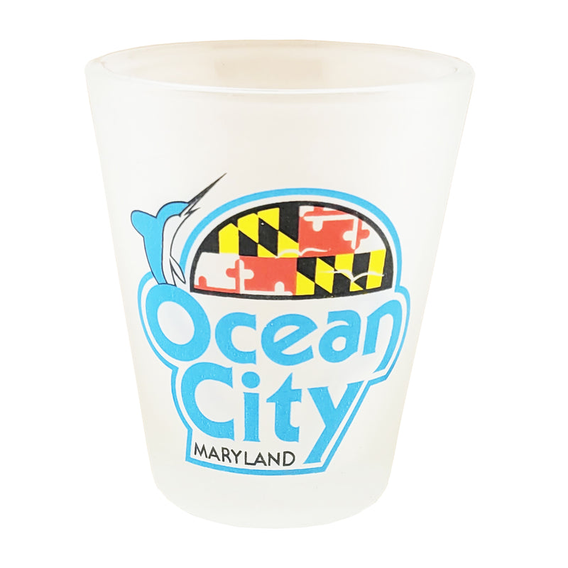 Ocean City Maryland Logo Frosted Shot Glass