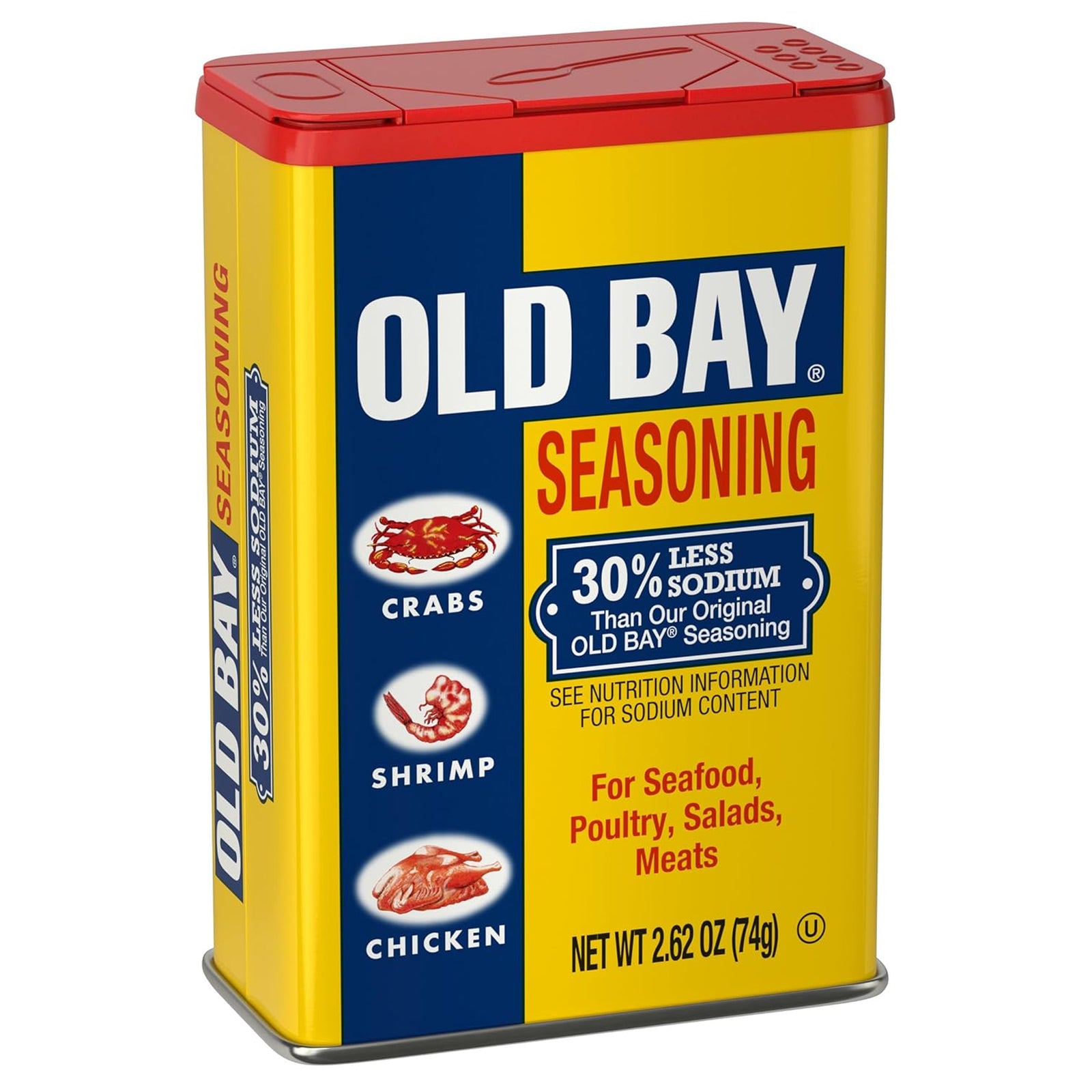 Old Bay Seasoning 30% Less Sodium 2.62oz. Tin Can
