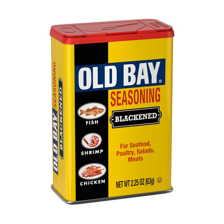 Old Bay Blackened seasoning can on a white background