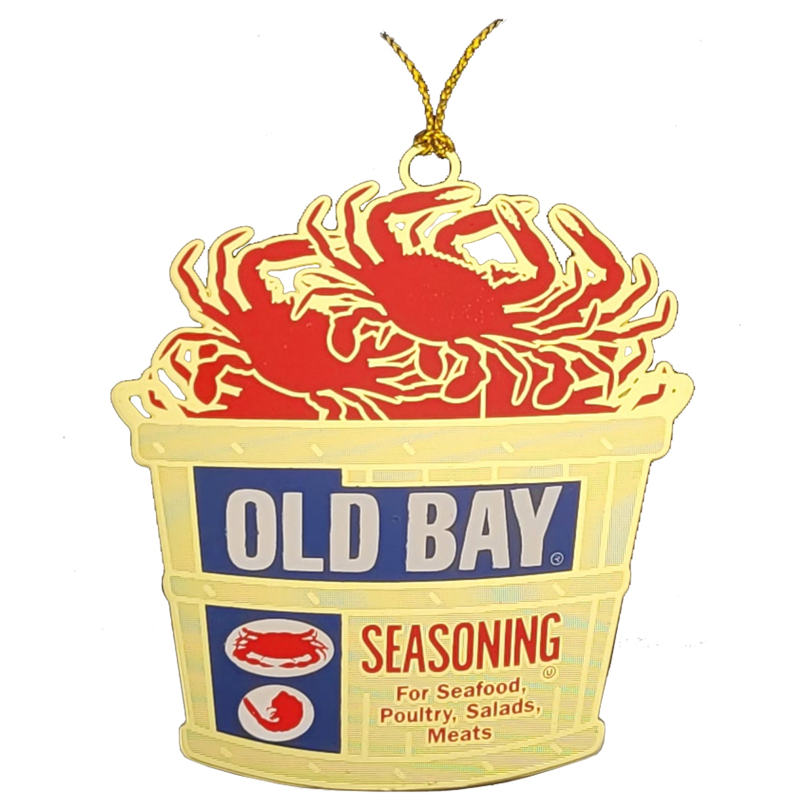old bay seasoning bushel of crabs brass ornament