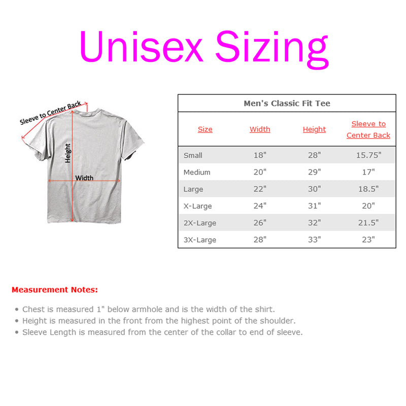 Unisex sizing chart for men&